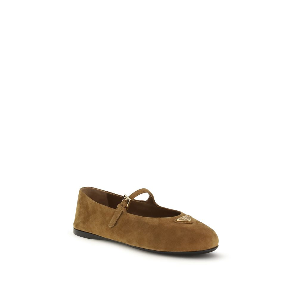 Prada Brown Goatskin Ballet Flats Prada