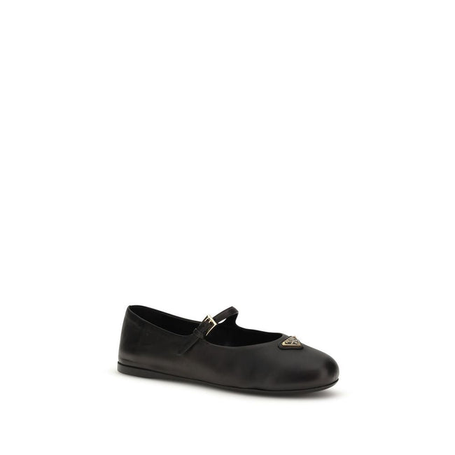 Prada Black Lamb Ovis Aries Aries Ballet Flats Prada