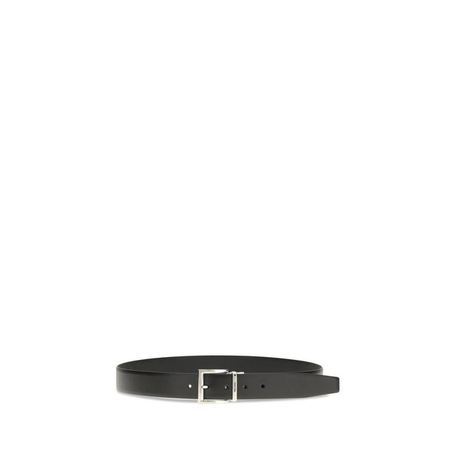 Prada Black Calf Leather Bos Taurus Regular Belt Prada