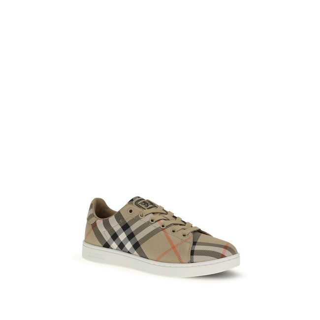 Burberry Beige Cotton Low Top Sneakers Burberry