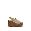 Chloé Beige Lamb Ovis Aries Aries Platform Sandals Chloé