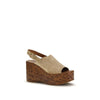 Chloé Beige Lamb Ovis Aries Aries Platform Sandals Chloé