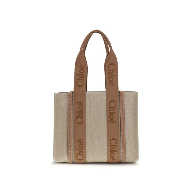 Chloé Beige Linen Shoulder Bag Chloé