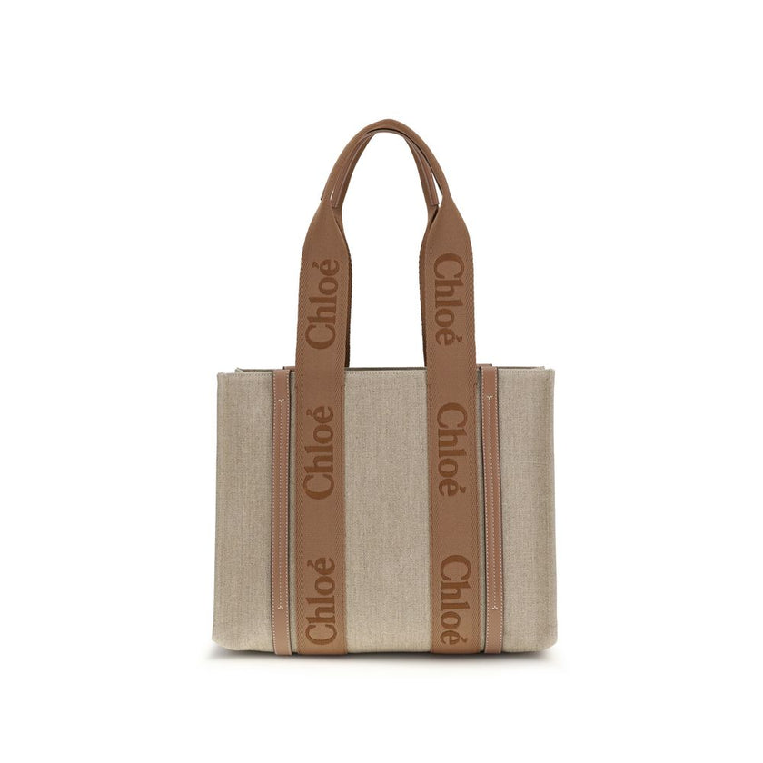 Chloé Beige Linen Shoulder Bag Chloé