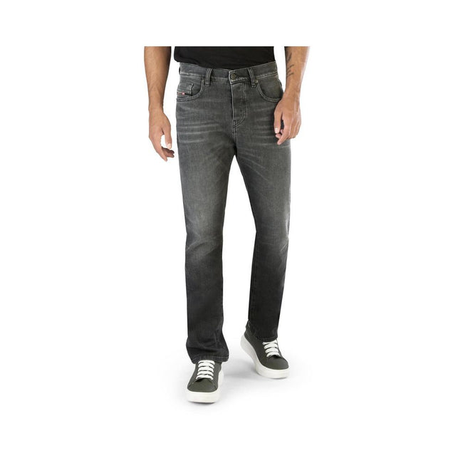 Diesel Black Cotton Straight-Leg Jeans Diesel