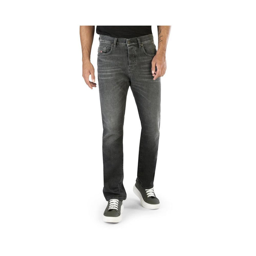 Diesel Black Cotton Straight-Leg Jeans Diesel