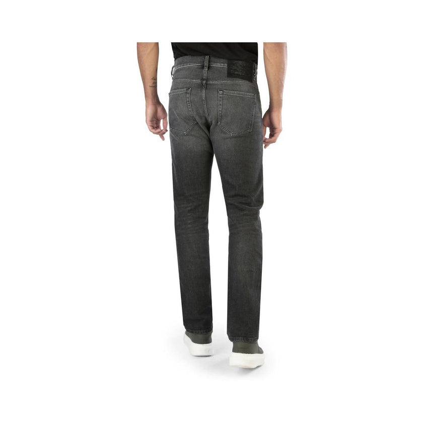 Diesel Black Cotton Straight-Leg Jeans Diesel