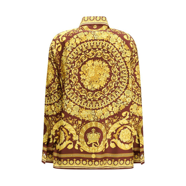 Versace Bordeaux Silk Pattern Shirt Versace