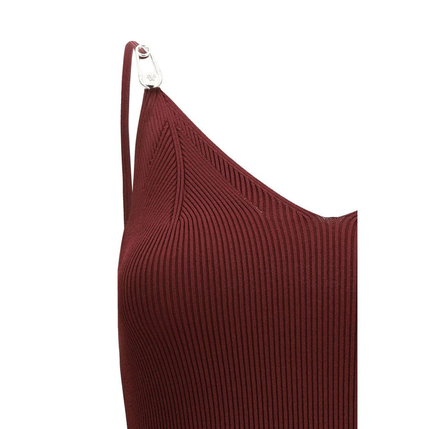 Versace Bordeaux Viscose Casual Dress Versace