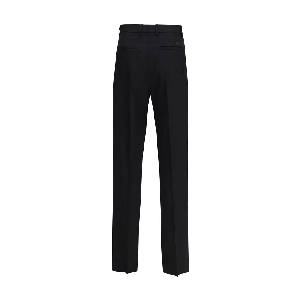 Versace Black Fleece Wool Dress Pants Versace