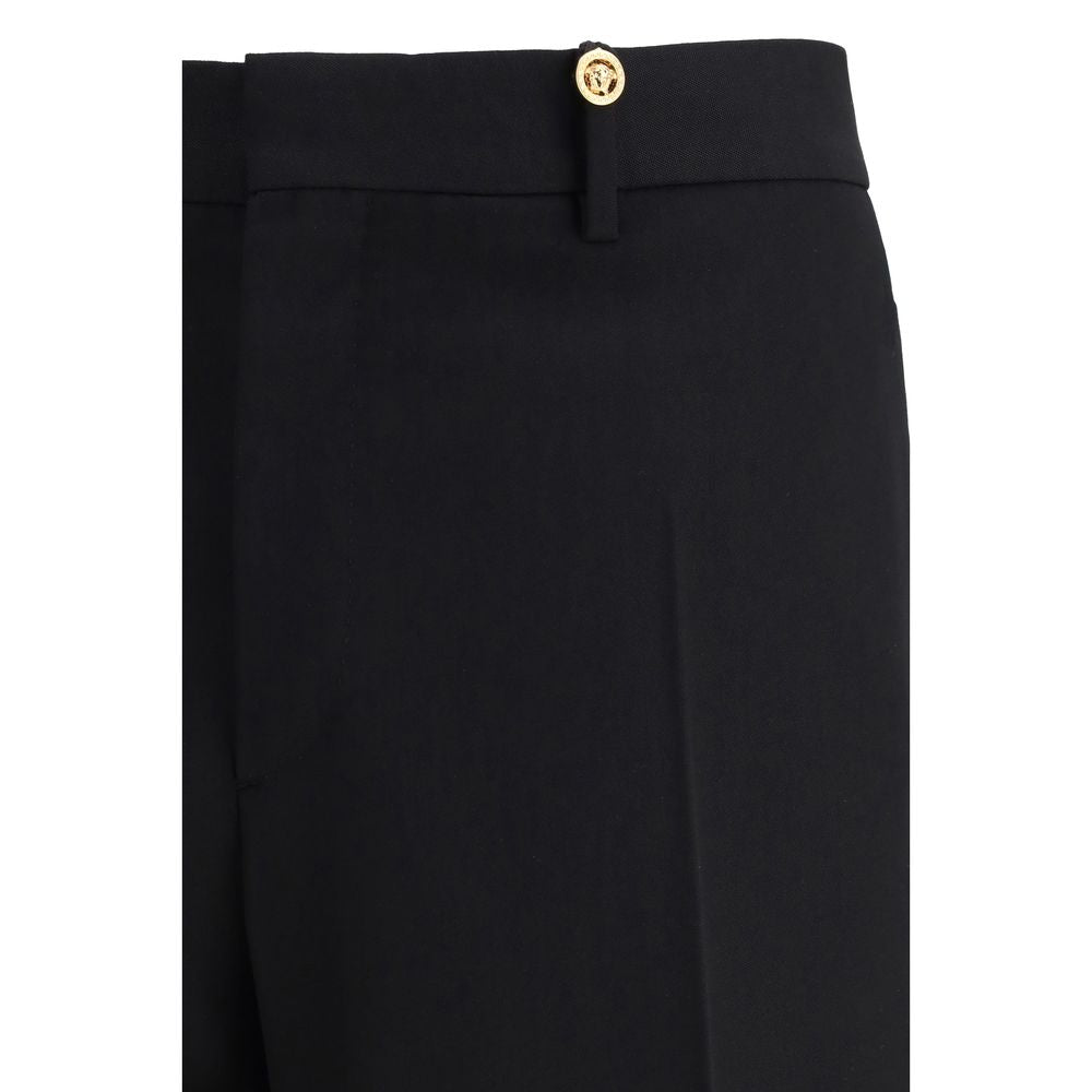 Versace Black Fleece Wool Dress Pants Versace