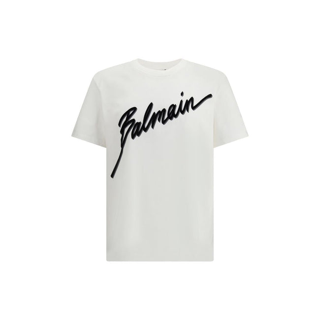 Balmain White Cotton T-Shirt Balmain